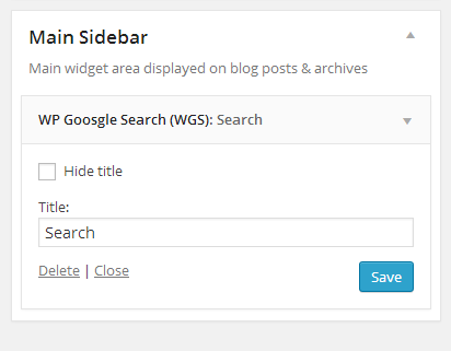 WP Google Search widget